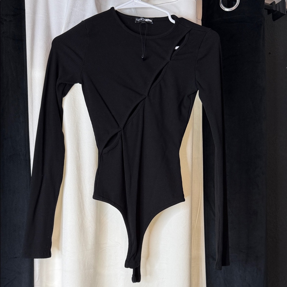Fashion Nova Black Long Sleeve Bodysuit